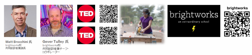 スクリーンショット 2024-07-25 204043 米国先端教育校Brightworks創設者 Mr.Gever&Mr.Matt TED 視聴はこちらのQRコードから